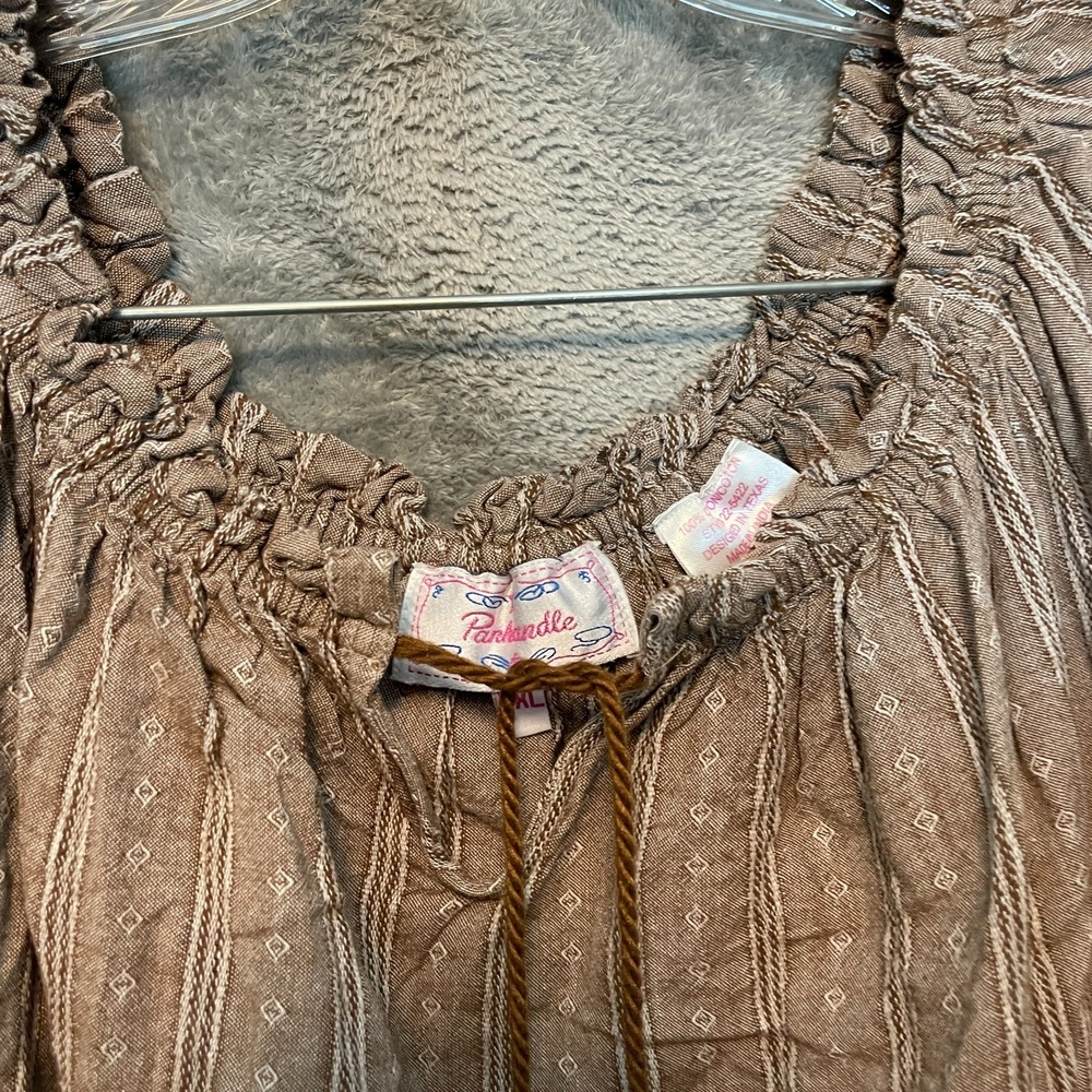 Panhandle Women Flowy Peasant Blouse 2XL Western Boho Country Cowgirl Tassels - Picture 6 of 11